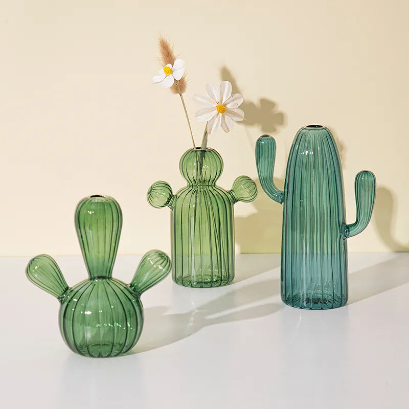 Cactus Glass Hydroponics Plant Vase