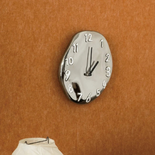 Chrome Electroplated Ceramic Wall Clock