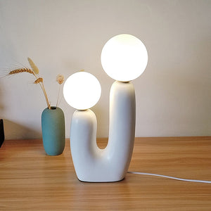 Organic Shape Twin Ball Table Lamp
