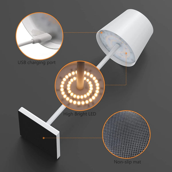 Lampe tactile sans fil de style hôtelier