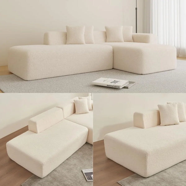Melloa Cucio L-Shape Modular Compressed Cloud Sectional Sofa