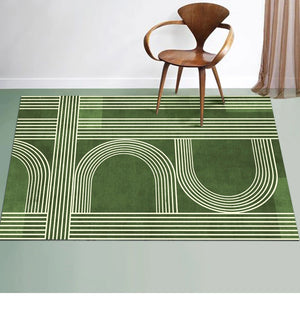 Nordic Green Stripe Carpet Area Rug
