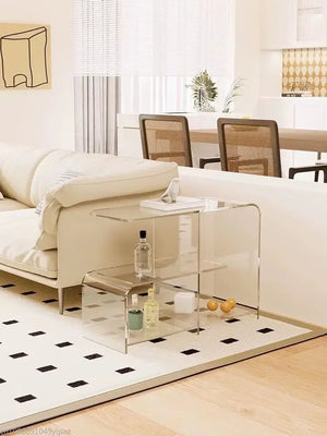 de homê  Acrylic Round Edge Retro Double Side  Table