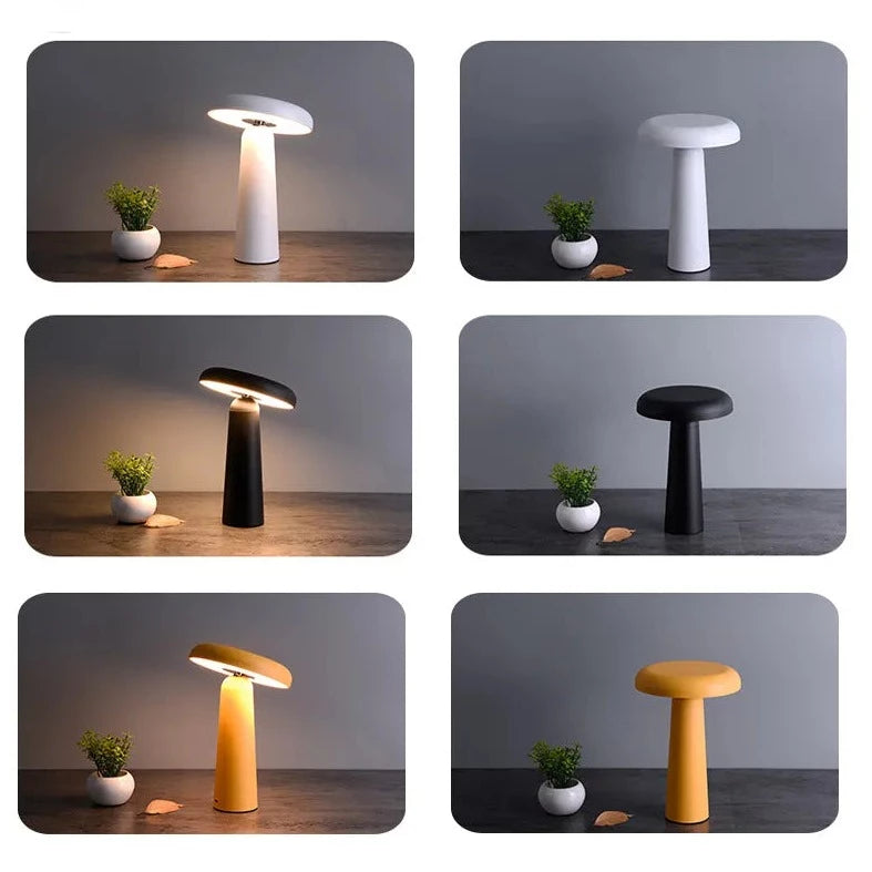 Tiltable Mushroom Cordless Touch Table Lamp