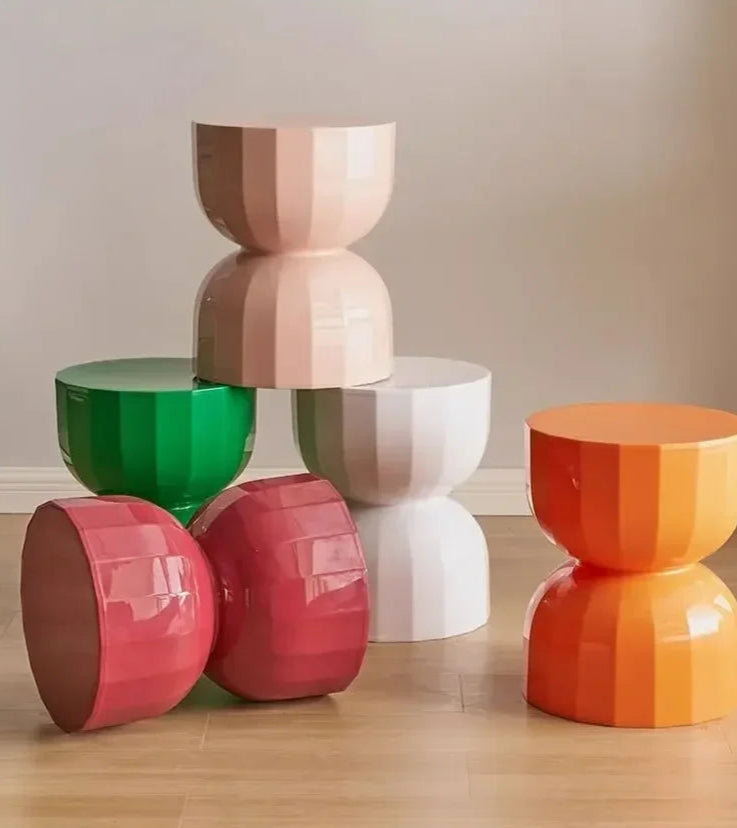 Nordic Textured Hourglass ABS Stool