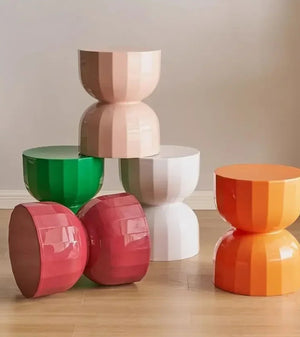 Nordic Textured Hourglass ABS Stool