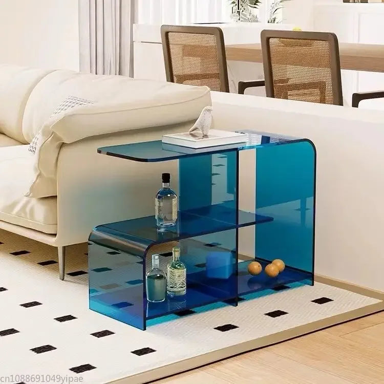 Acrylic Round Edge Retro Double Side  Table