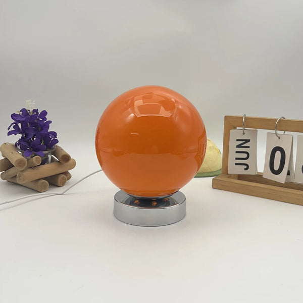 Retro Glass Ball Chrome Table Lamp