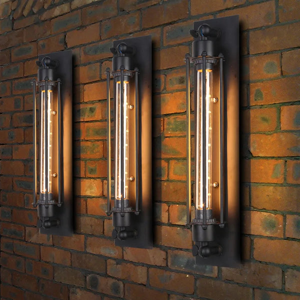 Retro Industrial Lantern Wall Lamp