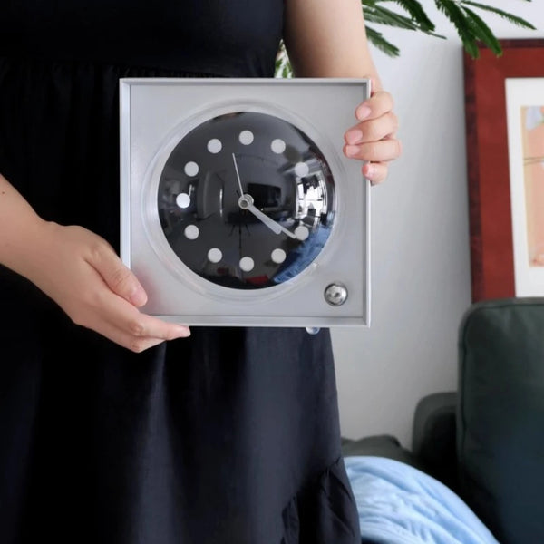 Square Bahaus Clock Studio Lima Bauhaus Industrial Retro Square Clock