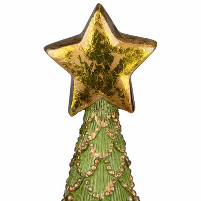 Tall Green Christmas Tree Cone Hand-Crafted Ornament