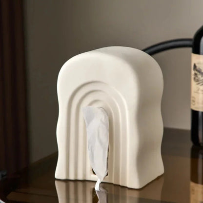 Vertical Irregular Ceramic Tissue Holder