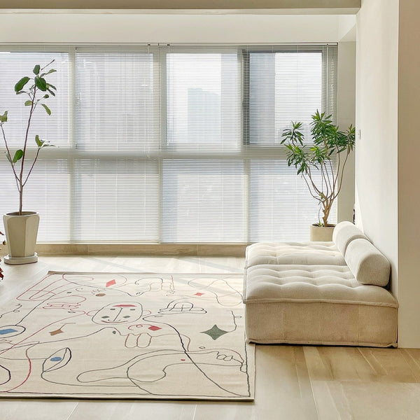 Tapis modernes de luxe abstraits et colorés avec graffitis