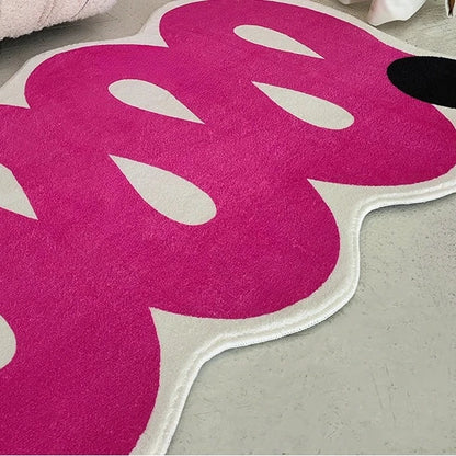 Pink Wave Design Area Carpet Rug