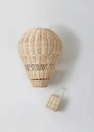 Handmade Rattan Woven Air Balloon Mobile Ornament