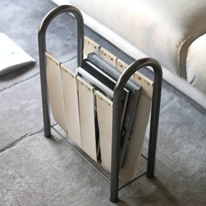 Metal Leather Magazine Stand Rack