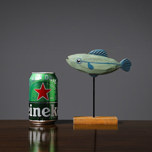 Freshwater Fish Hand-Crafted Wooden Sculpture