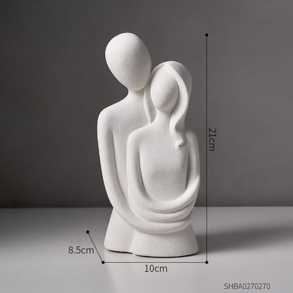 Modern Couple Ceramic Figurines Home Decor Sculptures
