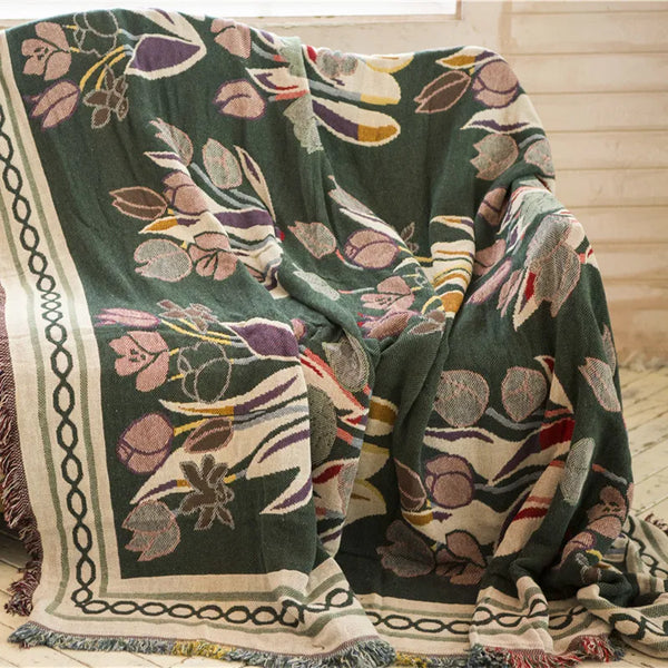 Tulip Vintage Bamboo Fiber Throw Blanket