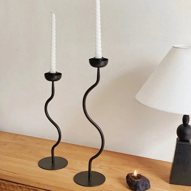 Retro Metal Wavy Candle Holder