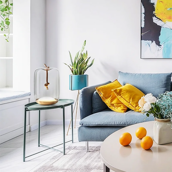 Lampe de table nordique en verre avec corde