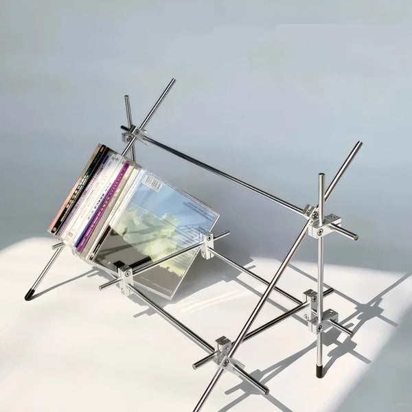 Studio Lima Stainless Steel Record Display Stand Rack