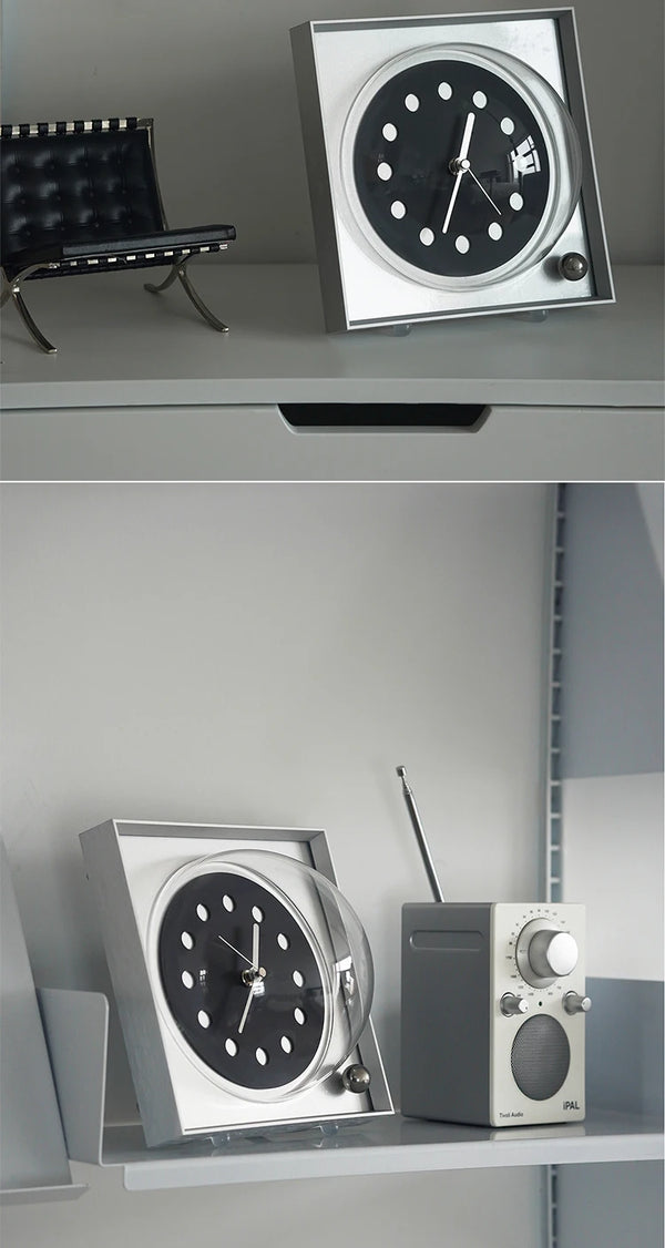 Square Bahaus Clock Studio Lima Bauhaus Industrial Retro Square Clock
