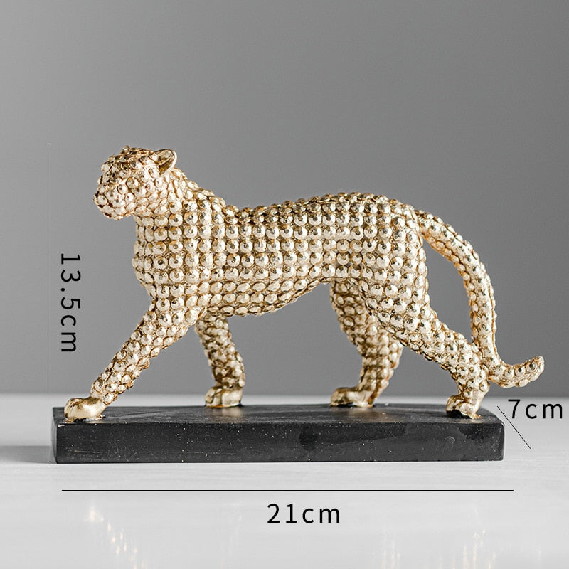Golden Leopard Cheetah  Statue Resin
