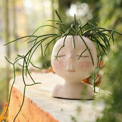 Face Flower Hair Planter Pot