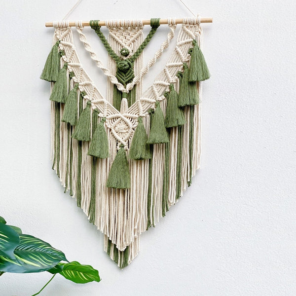 Hand-Woven Color Macrame Tapestry