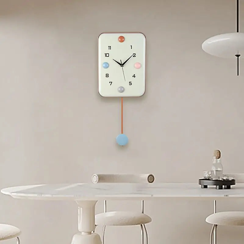 Rectangular Metal Ball Designer Pendulum Clock
