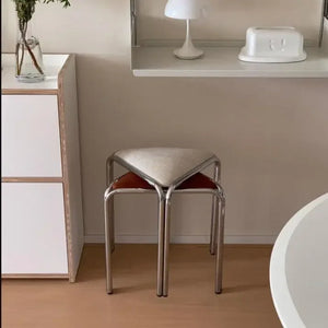 Triangle Stainless Steel Vintage Accent Stool