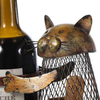 Cat Wine Holder with Cork Containe