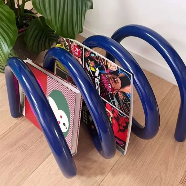 Metal Coil Magazine Rack & Bookshelf
