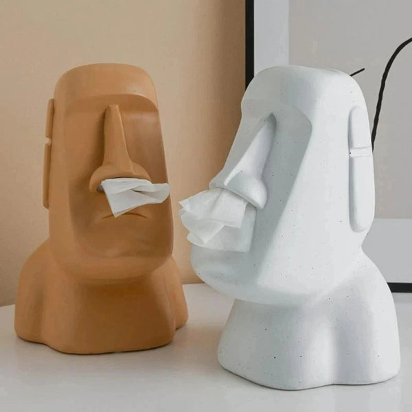 Moai Stone Statue Tissue Holder