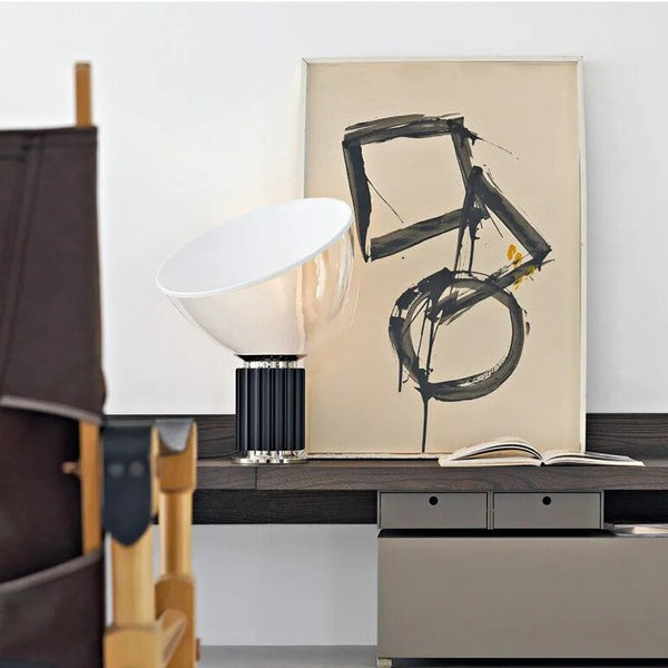 Lampe à bol transparente de style italien en chrome