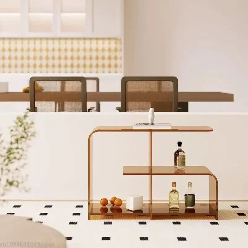 de homê  Acrylic Round Edge Retro Double Side  Table