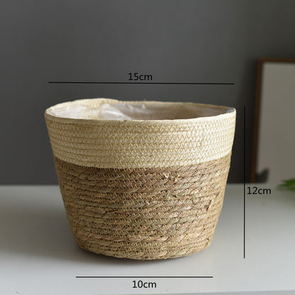 Straw Weaving Flower Plant Pot Basket