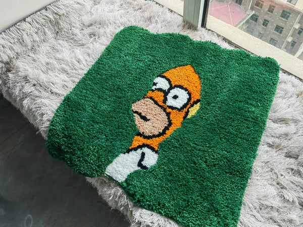 Homer Green Plush Bedroom Mat