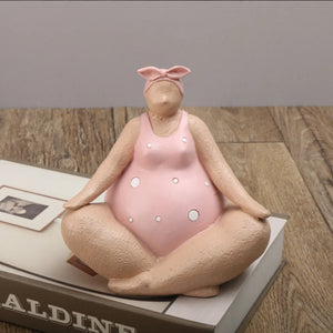 Yoga Fat Lady Sculpture Ornament