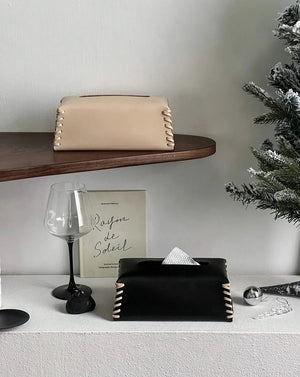 Woven Leather Hand-Crafted Tissue Holder