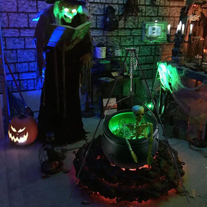 Tripod Witch Pot Cauldron Halloween LED Light