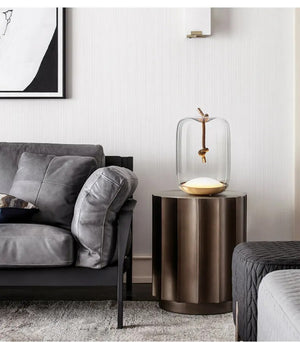 Lampe de table nordique en verre avec corde
