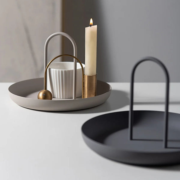 Epeius Home Nordic ABS Handle Round Tray