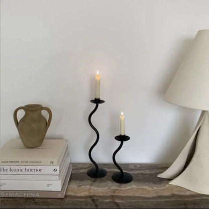 Retro Metal Wavy Candle Holder