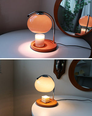 Lampe chauffe-bougie rétro en verre à intensité variable