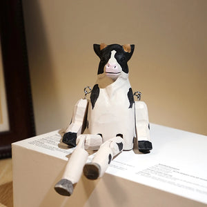Hand-Carved Wooden Cow Puppet