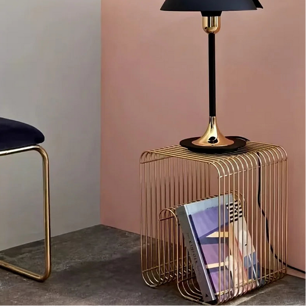 Geometric patterned magazine rack