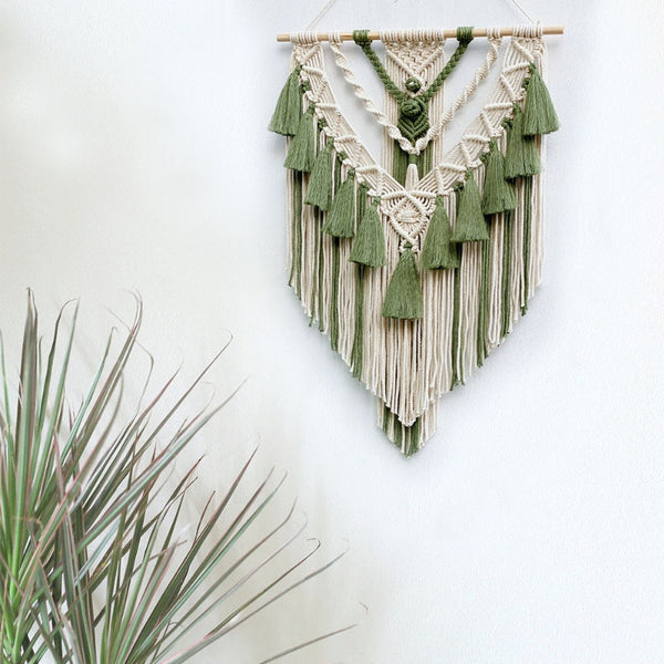 Hand-Woven Color Macrame Tapestry