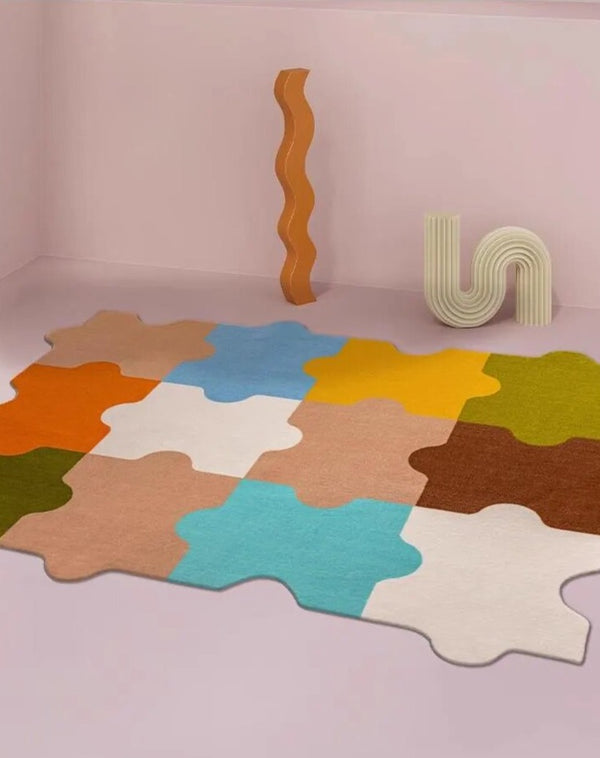 Modern Puzzle Rug Color Puzzle Design Rug